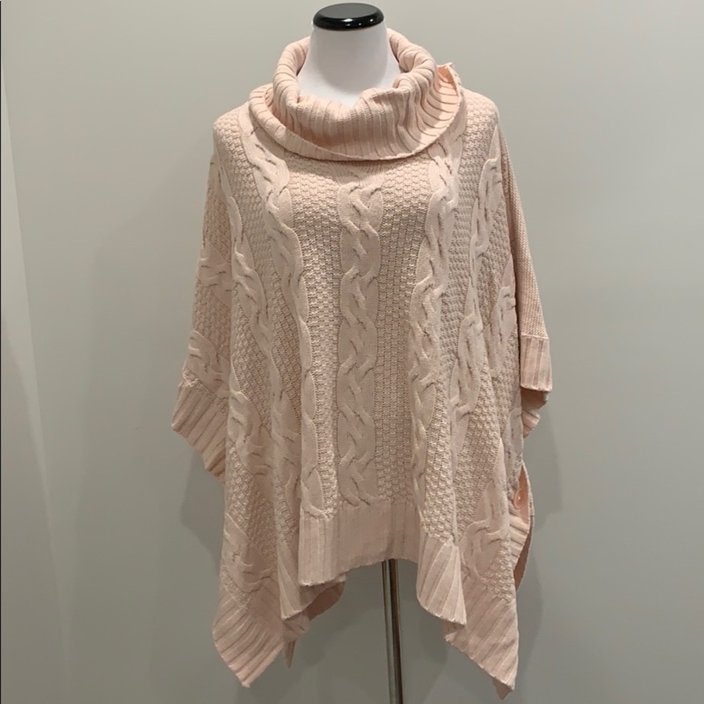 Pink poncho sweater